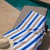 Arkwright Cabo Cabana Stripe Beach Towel – Pack of 4 – Large Soft Quick Dry Cotton Terry Towels for Pool, Swim, and Hot Tub, Oversized 30 x 70 in, Crabapple/Pool Blue(Royal Blue/Café Ole)