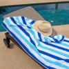 Arkwright Cabo Cabana Stripe Beach Towel – Pack of 4 – Large Soft Quick Dry Cotton Terry Towels for Pool, Swim, and Hot Tub, Oversized 30 x 70 in, Crabapple/Pool Blue(Tropical Breeze/Skydive Blue)