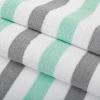 Arkwright Cabo Cabana Stripe Beach Towel – Pack of 4 – Large Soft Quick Dry Cotton Terry Towels for Pool, Swim, and Hot Tub, Oversized 30 x 70 in, Crabapple/Pool Blue(Grey/Mint)