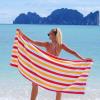 Arkwright Cabo Cabana Stripe Beach Towel – Pack of 4 – Large Soft Quick Dry Cotton Terry Towels for Pool, Swim, and Hot Tub, Oversized 30 x 70 in, Crabapple/Pool Blue(Raspberry/Mango)