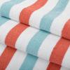 Arkwright Cabo Cabana Stripe Beach Towel – Pack of 4 – Large Soft Quick Dry Cotton Terry Towels for Pool, Swim, and Hot Tub, Oversized 30 x 70 in, Crabapple/Pool Blue(Crabapple/Pool Blue)