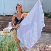 Arkwright Las Rayas Striped Beach Towel – Pack of 4 – Soft Plush Quick Dry White Cotton Terry Towels Set for Pool, Swim, and Hot Tub, 480 GSM Thick & Absorbent, 30 x 60 in, Beige(White Stripe)