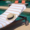 Arkwright Las Rayas Striped Beach Towel – Pack of 4 – Soft Plush Quick Dry White Cotton Terry Towels Set for Pool, Swim, and Hot Tub, 480 GSM Thick & Absorbent, 30 x 60 in, Beige(Orange)
