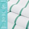 Arkwright Las Rayas Striped Beach Towel – Pack of 4 – Soft Plush Quick Dry White Cotton Terry Towels Set for Pool, Swim, and Hot Tub, 480 GSM Thick & Absorbent, 30 x 60 in, Beige(Green)