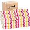 image:imageArkwright Cabo Cabana Stripe Beach Towel  Pack of 4  Large Soft Quick Dry Cotton Terry Towels for Pool Swim and Hot Tub Oversized 30 x 70 in CrabapplePool BlueRaspberryMango