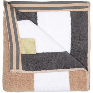 Aston & Arden Reversible Beach Towel – 100% Ring Spun Cotton Large Soft Absorbent Luxury Plush Pool Towels, 600 GSM, for Bathroom, Spa, Hotel, Travel, 35 x 70 in, Grey/Tan(Grey/Tan)