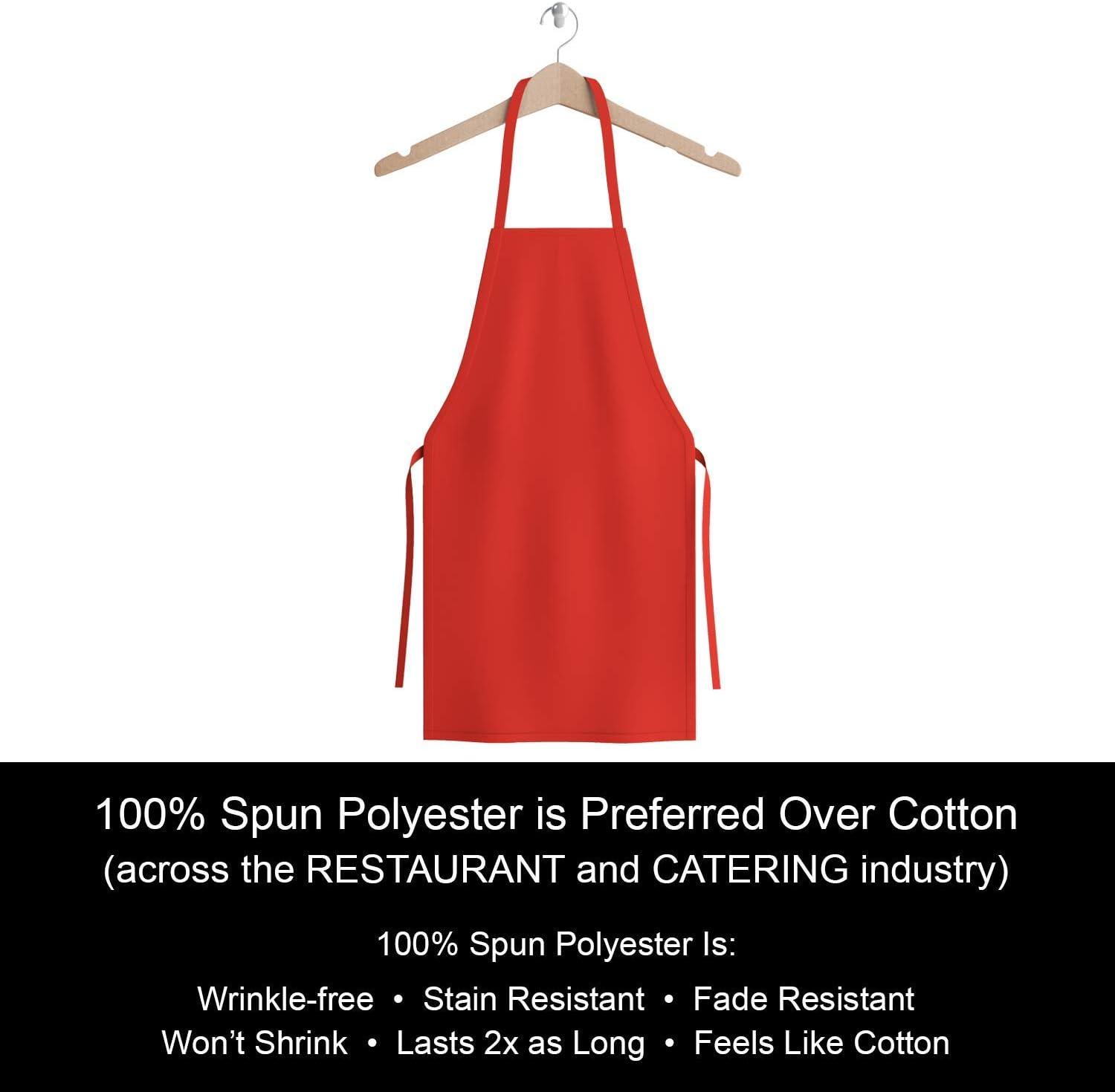 image:imageArkwright Bib Aprons Bulk Pack Long Oversized Professional Restaurant Quality Unisex Kitchen Work Apron for ChefsRed