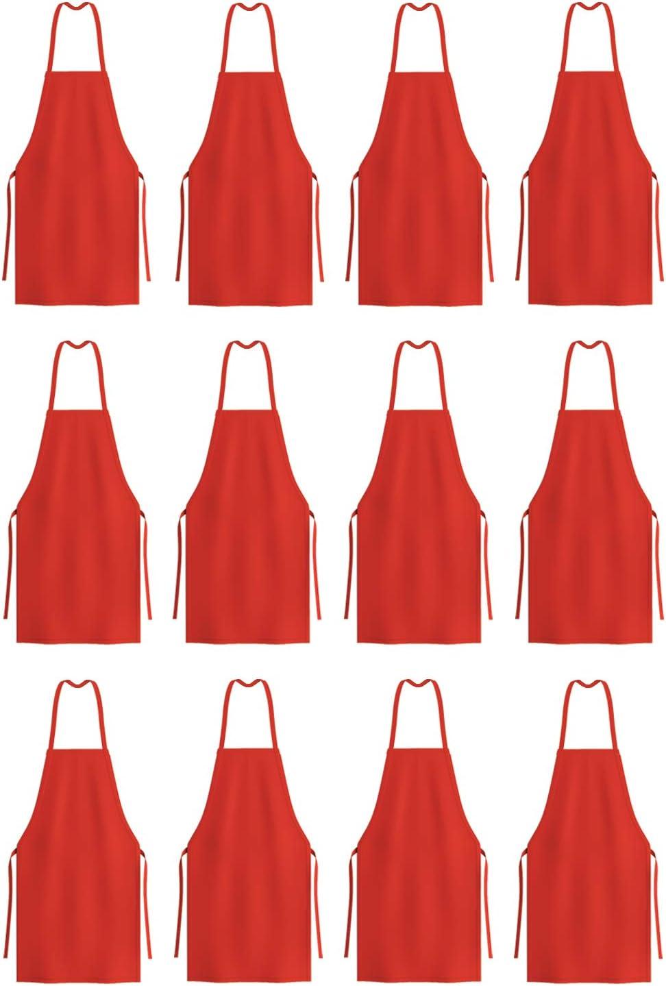 image:imageArkwright Bib Aprons Bulk Pack Long Oversized Professional Restaurant Quality Unisex Kitchen Work Apron for ChefsRed