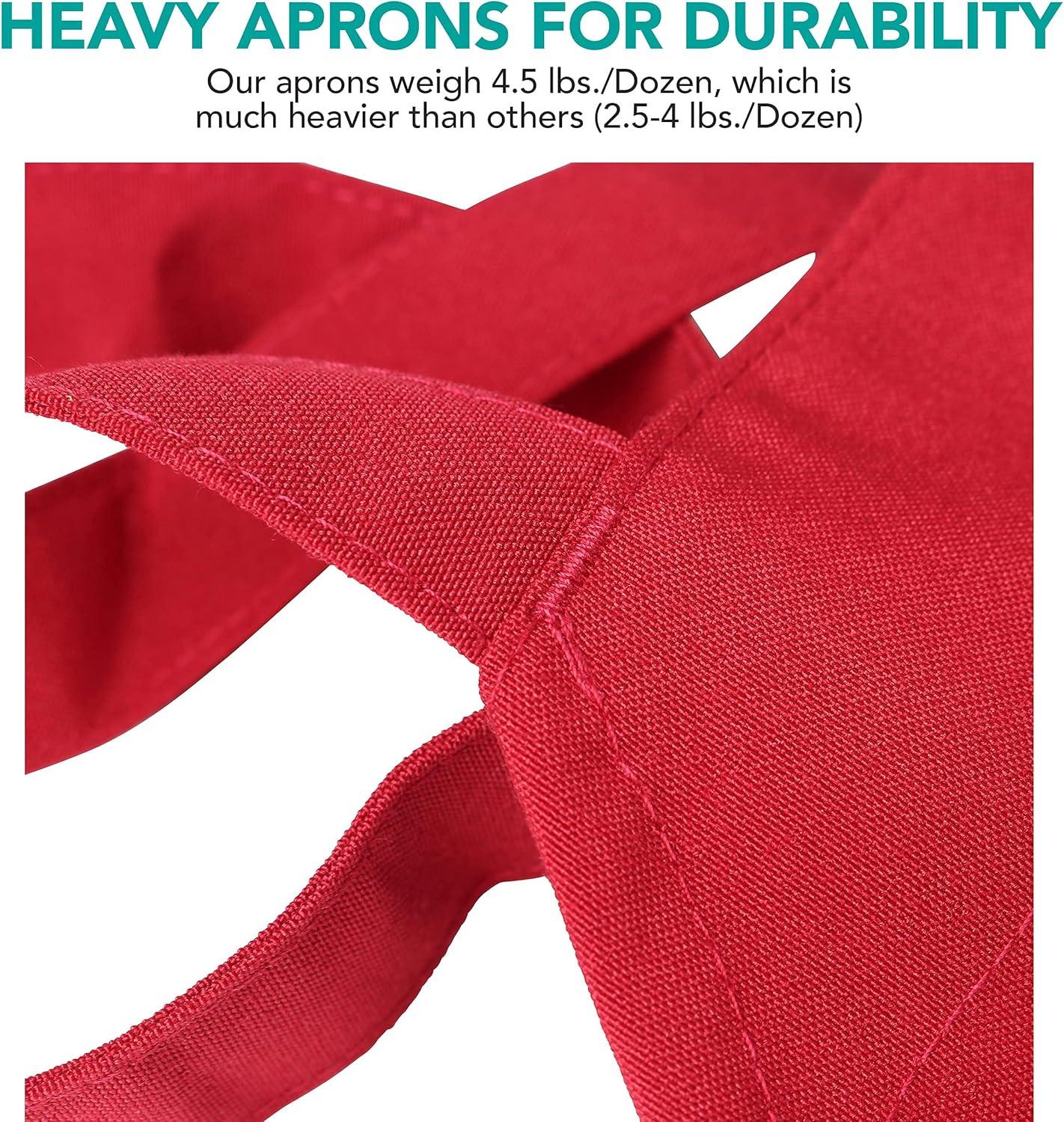 image:imageArkwright Bib Aprons Bulk Pack Long Oversized Professional Restaurant Quality Unisex Kitchen Work Apron for ChefsRed