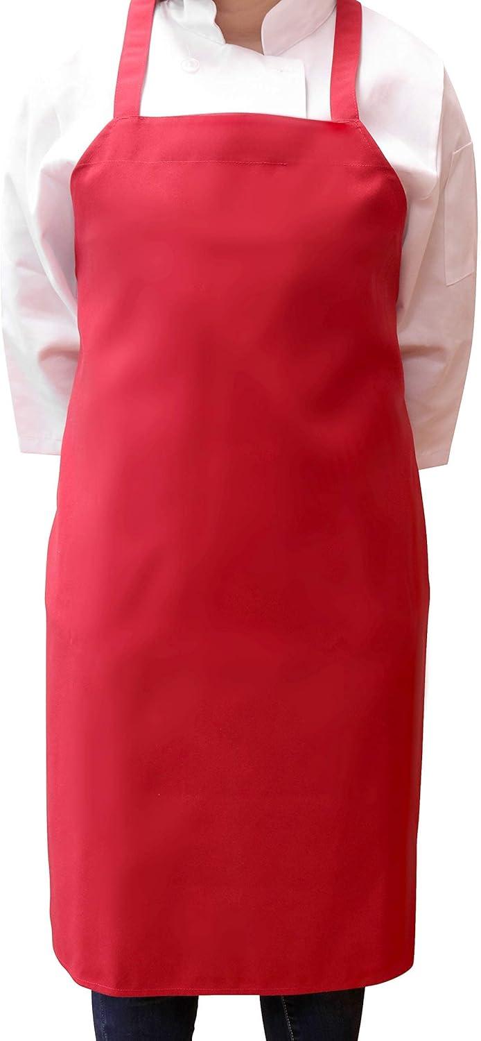 image:imageArkwright Bib Aprons Bulk Pack Long Oversized Professional Restaurant Quality Unisex Kitchen Work Apron for ChefsRed