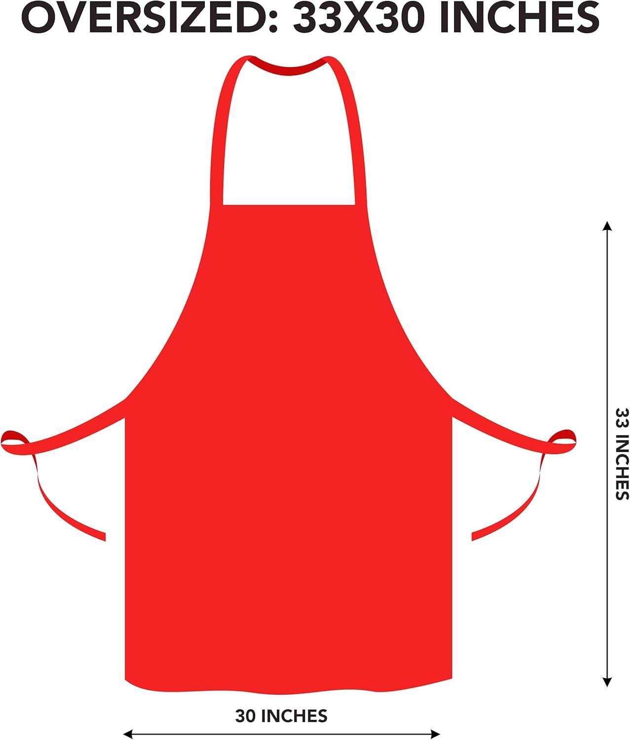 image:imageArkwright Bib Aprons Bulk Pack Long Oversized Professional Restaurant Quality Unisex Kitchen Work Apron for ChefsRed