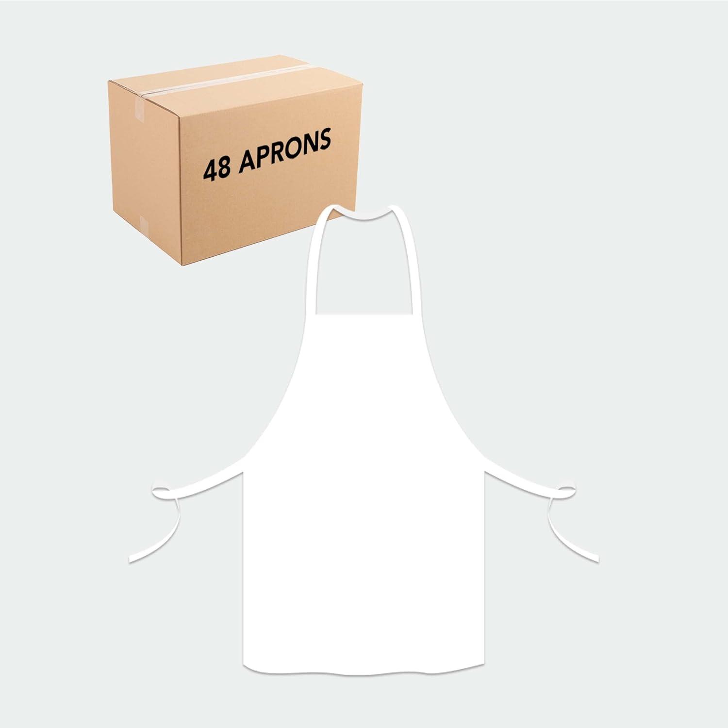 image:imageArkwright Bib Aprons Bulk Pack Long Oversized Professional Restaurant Quality Unisex Kitchen Work Apron for ChefsWhite
