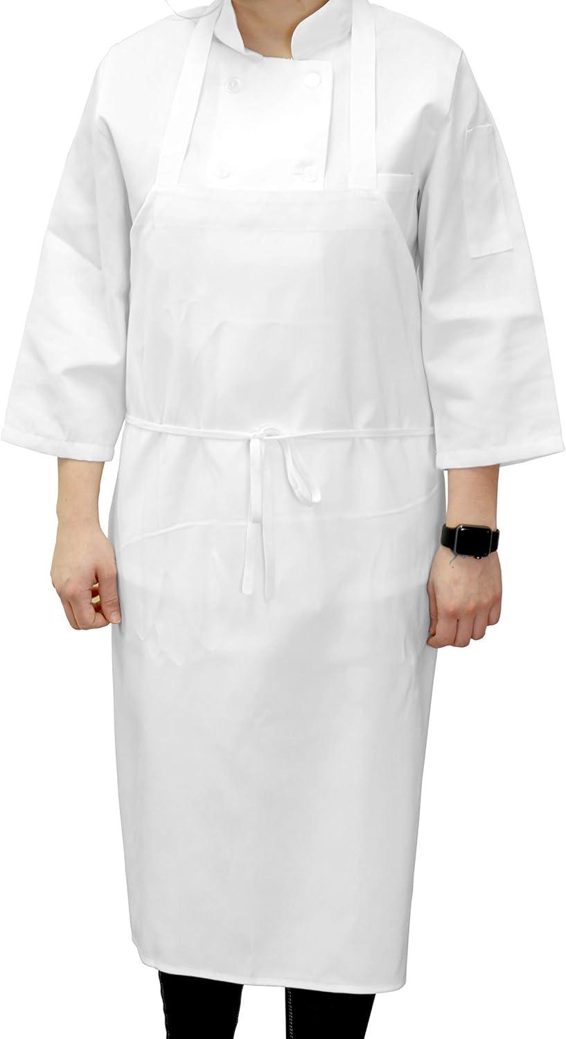image:imageArkwright Bib Aprons Bulk Pack Long Oversized Professional Restaurant Quality Unisex Kitchen Work Apron for ChefsWhite