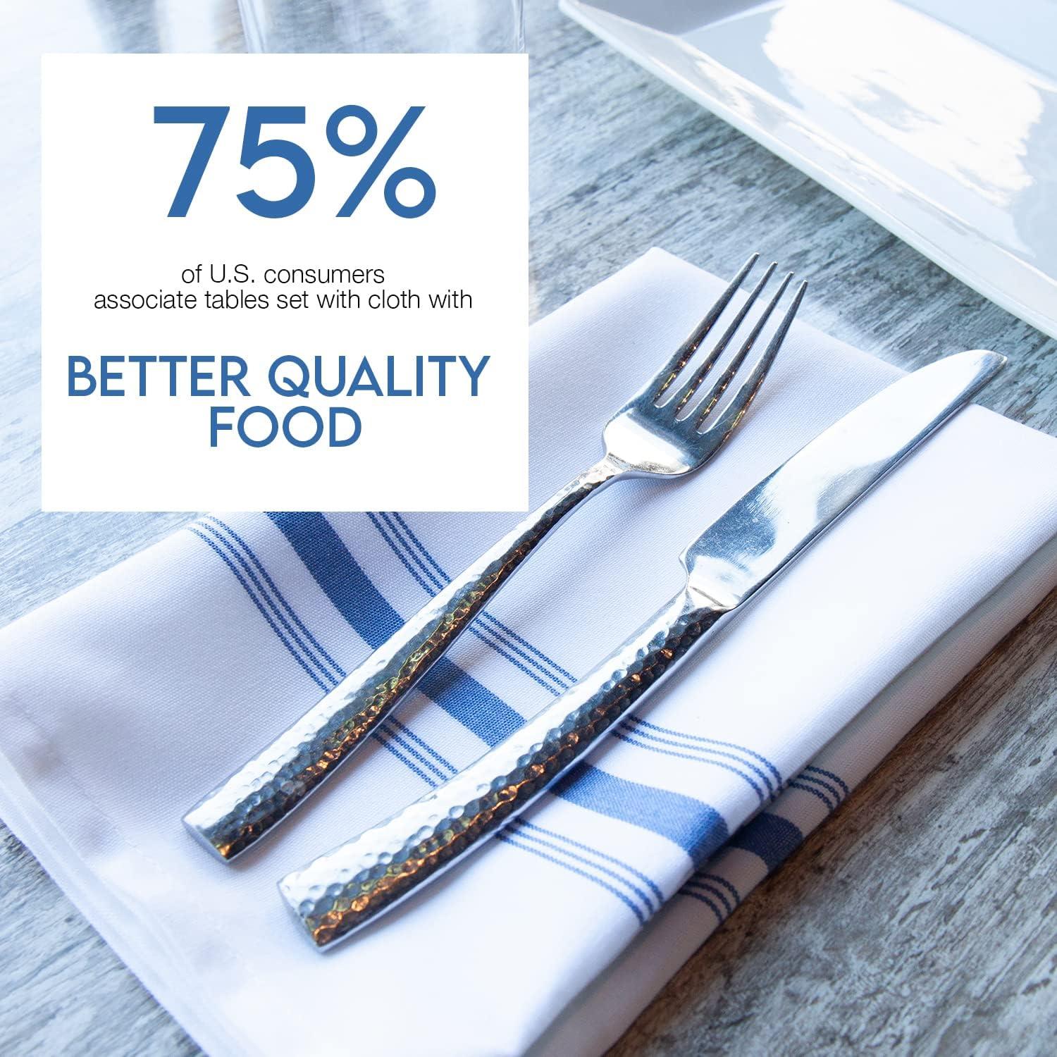 image:imageArkwright Bistro Dinner Cloth Napkins Case of 120 Absorbent Soft and Washable Professional Restaurant Quality Bulk Table Linen with French Stripes 18 x 22 in GreyBurgundy