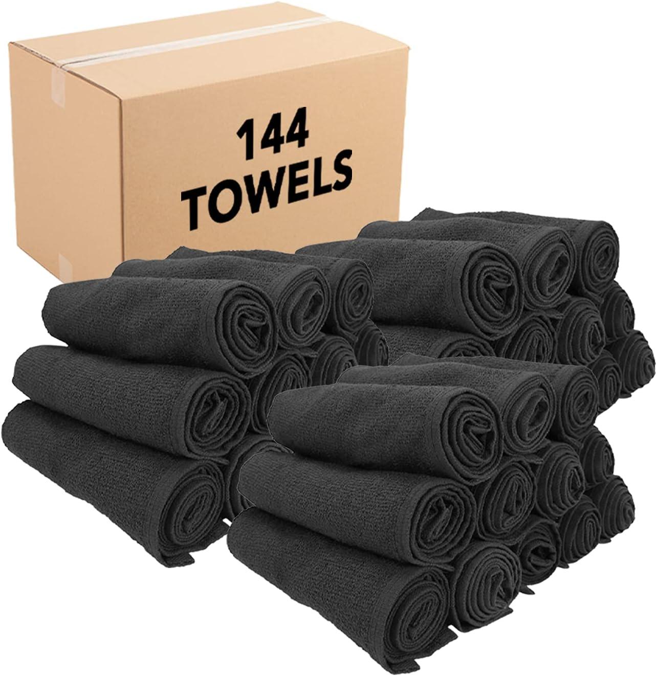 image:imageArkwright Bleach Resistant Salon Towels Bulk 100 Cotton Hair Towels Soft Absorbent Quick Dry Spa amp Barber Towels for Hair Stylist Nail Salon amp Esthetician 16 x 28 Charcoal Case of 144Black