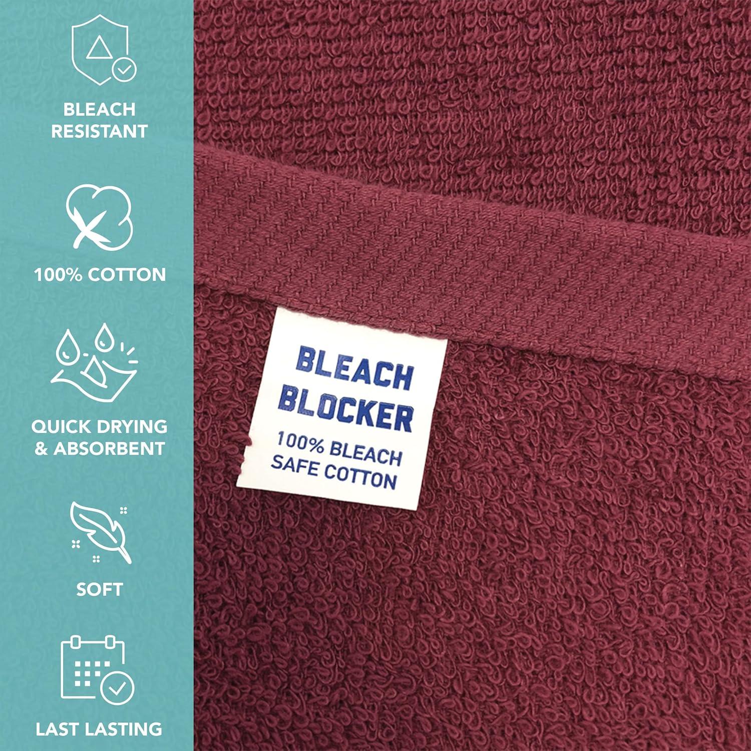image:imageArkwright Bleach Resistant Salon Towels Bulk 100 Cotton Hair Towels Soft Absorbent Quick Dry Spa amp Barber Towels for Hair Stylist Nail Salon amp Esthetician 16 x 28 Charcoal Case of 144Burgundy