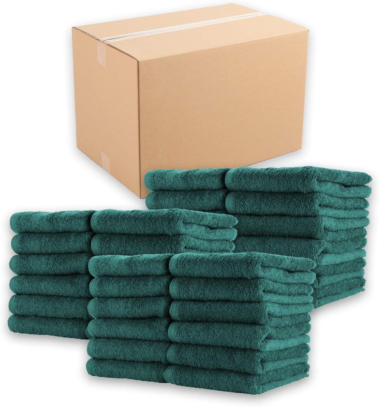 image:imageArkwright Bleach Resistant Salon Towels Bulk 100 Cotton Hair Towels Soft Absorbent Quick Dry Spa amp Barber Towels for Hair Stylist Nail Salon amp Esthetician 16 x 27 Black Case of 144Hunter Green