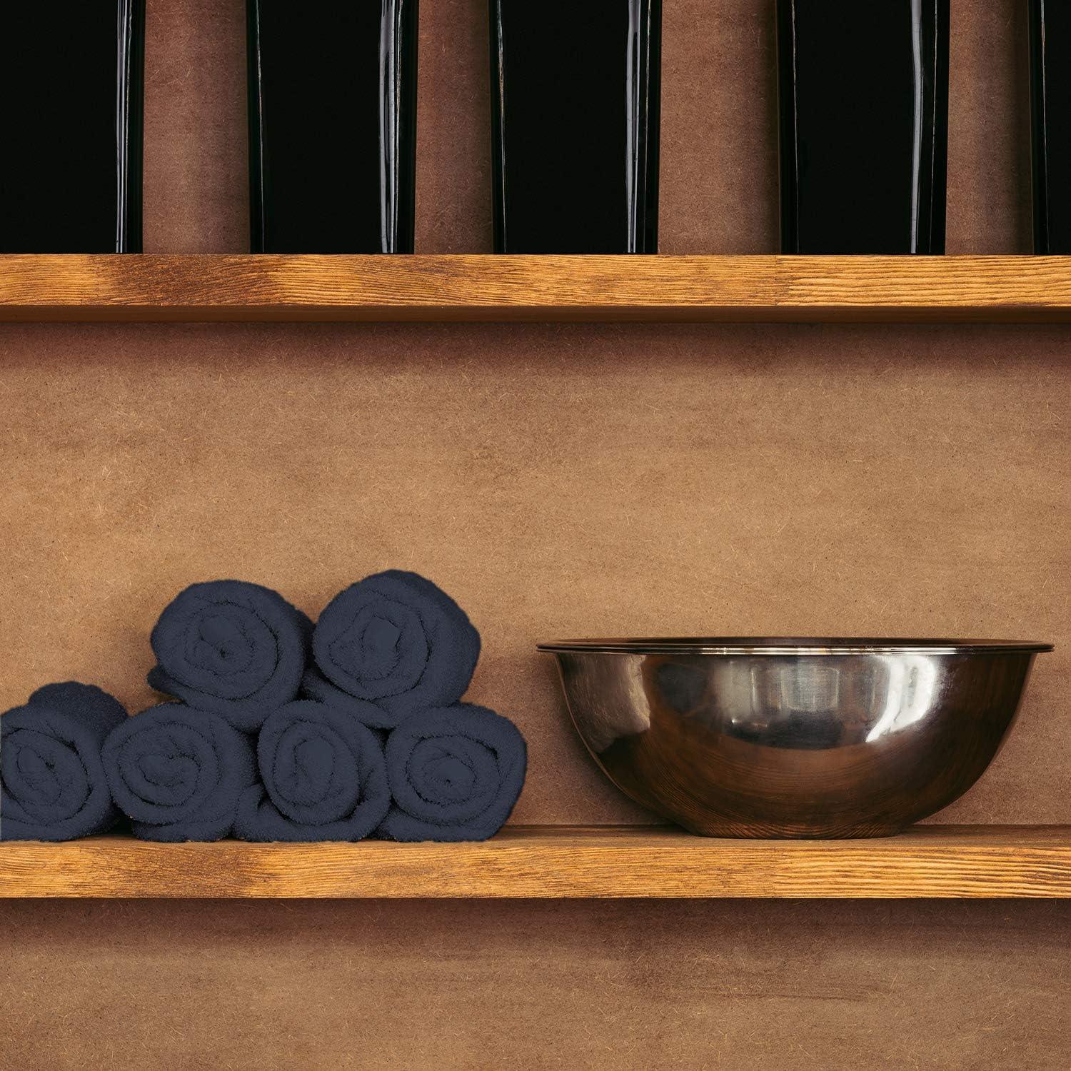 image:imageArkwright Bleach Resistant Salon Towels Bulk 100 Cotton Hair Towels Soft Absorbent Quick Dry Spa amp Barber Towels for Hair Stylist Nail Salon amp Esthetician 16 x 27 Black Case of 144Navy