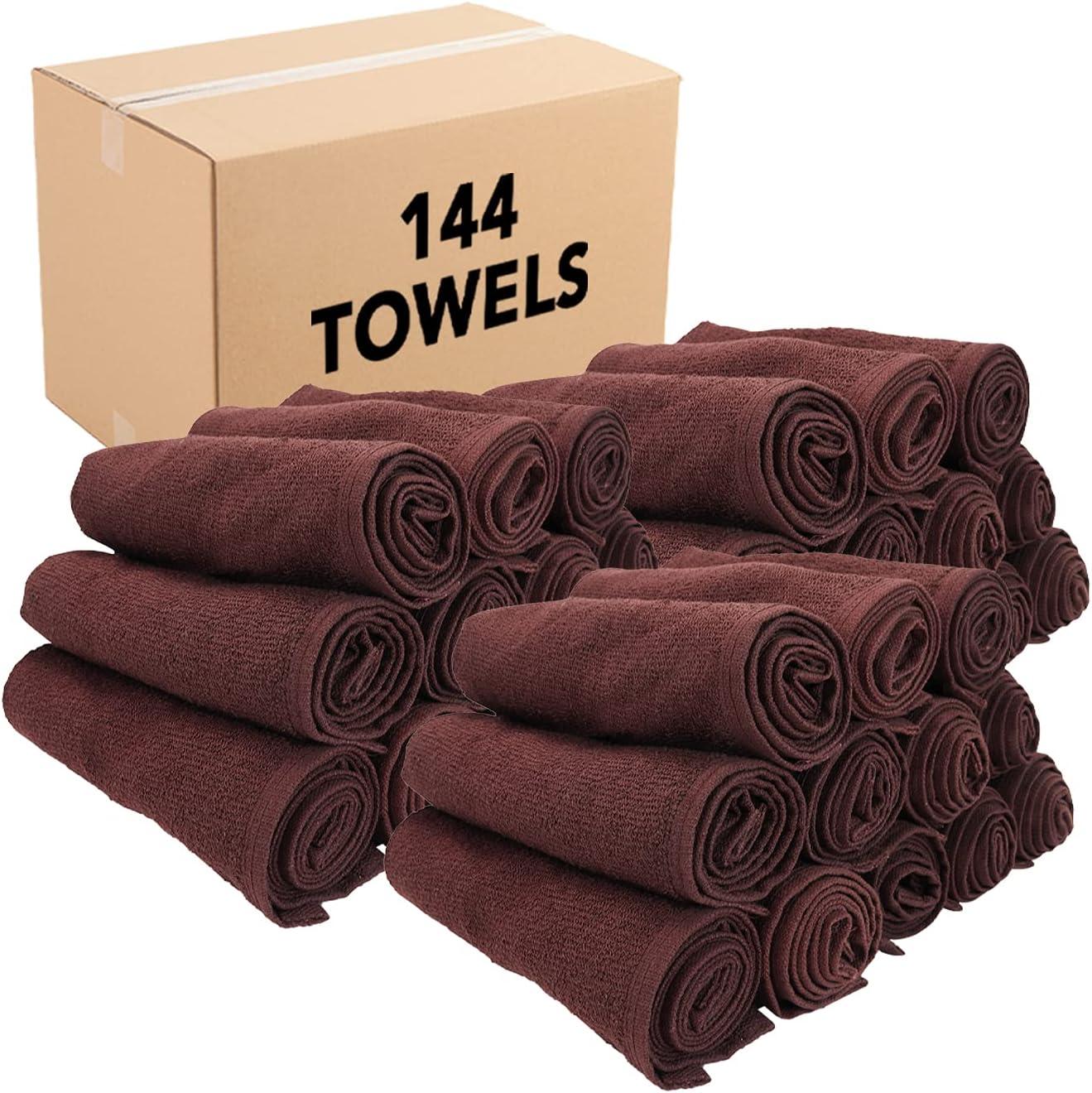 image:imageArkwright Bleach Resistant Salon Towels Bulk 100 Cotton Hair Towels Soft Absorbent Quick Dry Spa amp Barber Towels for Hair Stylist Nail Salon amp Esthetician 16 x 28 Charcoal Case of 144Brown