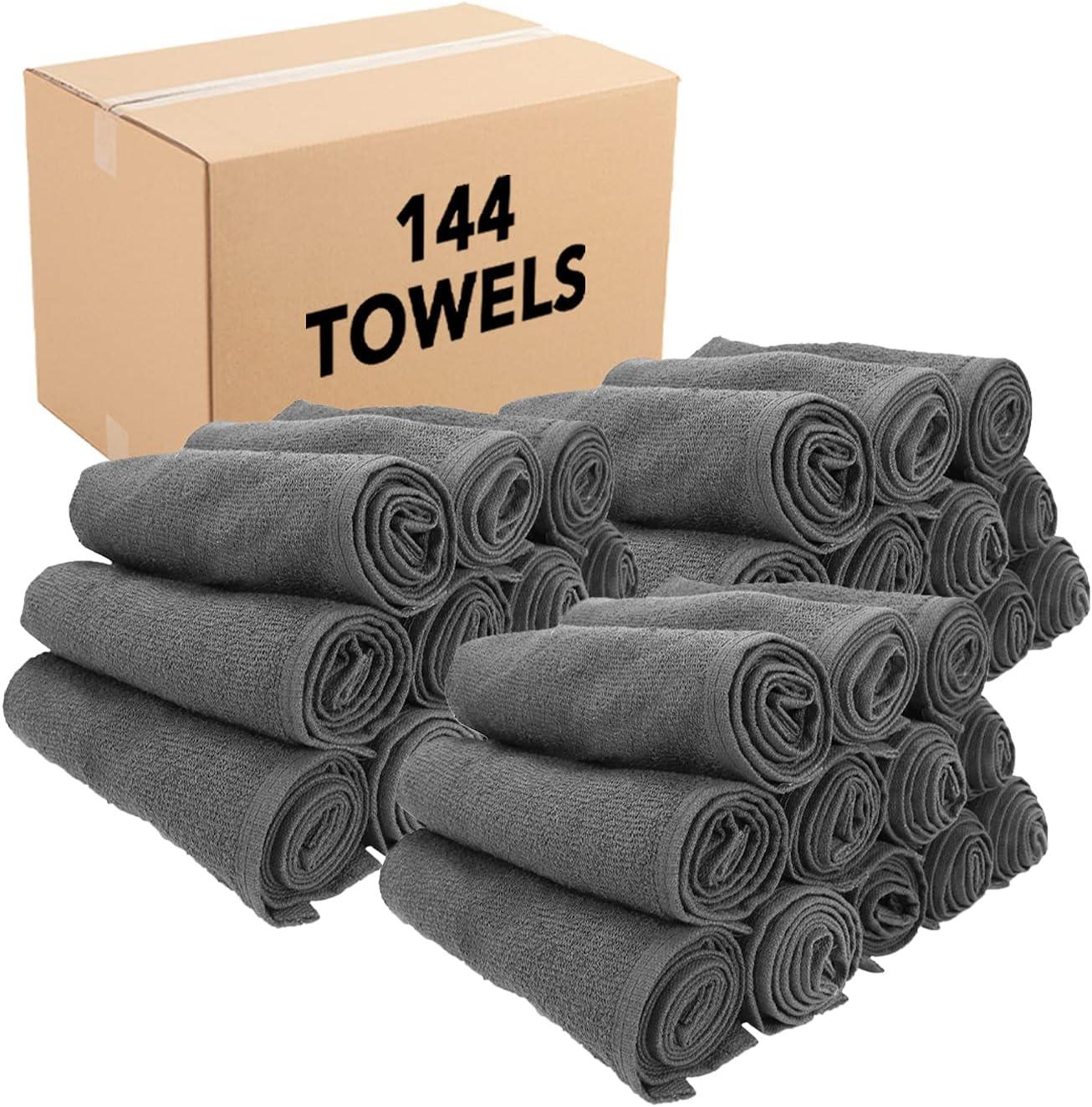 image:imageArkwright Bleach Resistant Salon Towels Bulk 100 Cotton Hair Towels Soft Absorbent Quick Dry Spa amp Barber Towels for Hair Stylist Nail Salon amp Esthetician 16 x 28 Charcoal Case of 144Charcoal