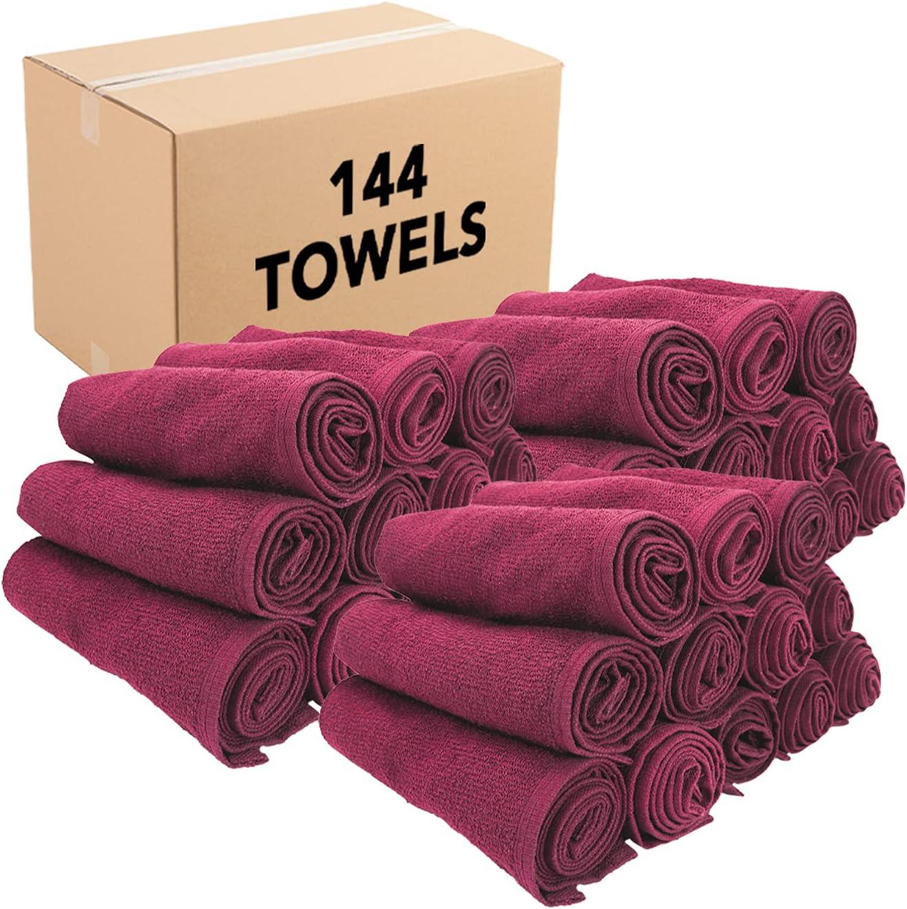 image:imageArkwright Bleach Resistant Salon Towels Bulk 100 Cotton Hair Towels Soft Absorbent Quick Dry Spa amp Barber Towels for Hair Stylist Nail Salon amp Esthetician 16 x 28 Charcoal Case of 144Burgundy