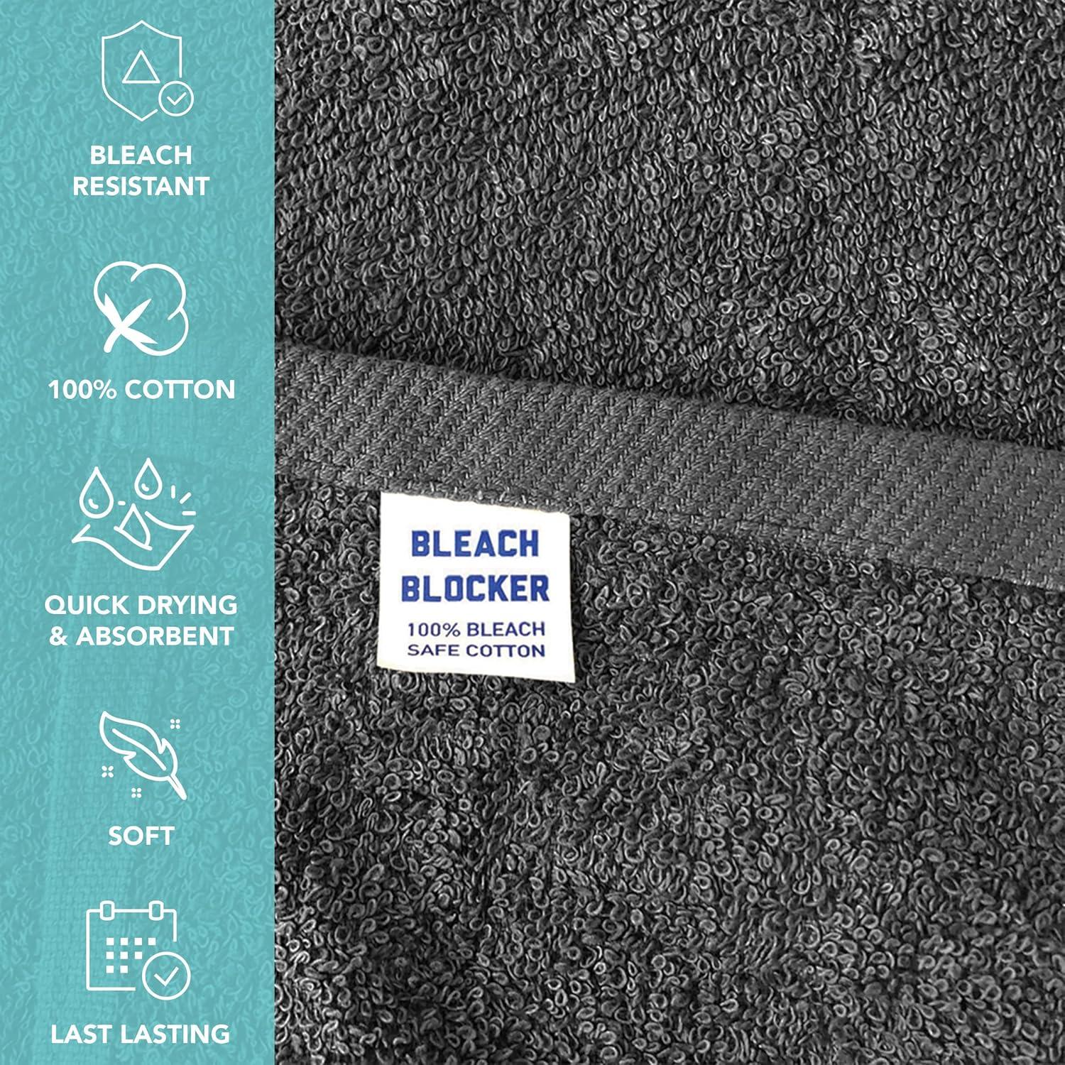 image:imageArkwright Bleach Resistant Salon Towels Bulk 100 Cotton Hair Towels Soft Absorbent Quick Dry Spa amp Barber Towels for Hair Stylist Nail Salon amp Esthetician 16 x 28 Charcoal Case of 144Charcoal