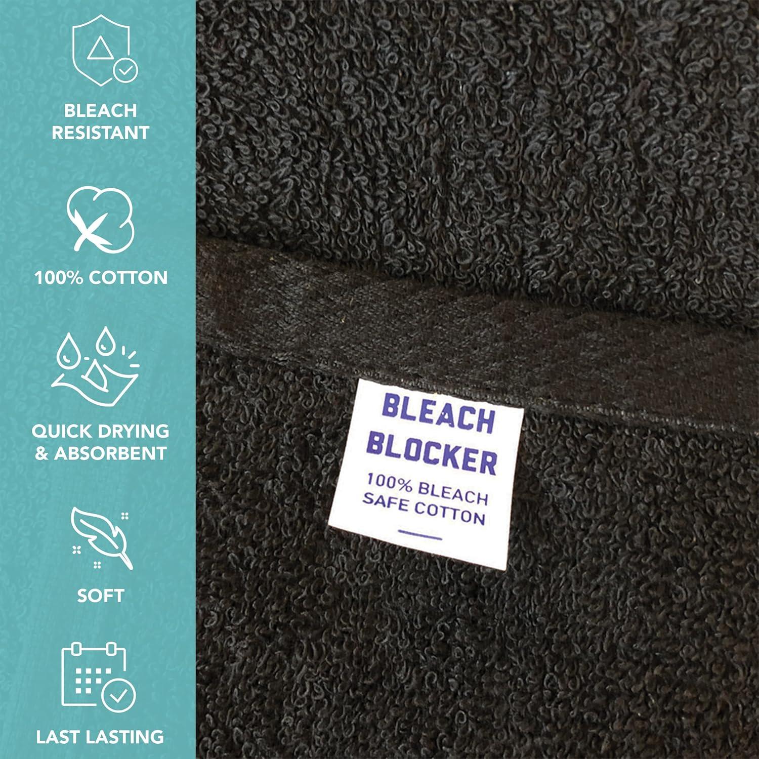 image:imageArkwright Bleach Resistant Salon Towels Bulk 100 Cotton Hair Towels Soft Absorbent Quick Dry Spa amp Barber Towels for Hair Stylist Nail Salon amp Esthetician 16 x 28 Charcoal Case of 144Black
