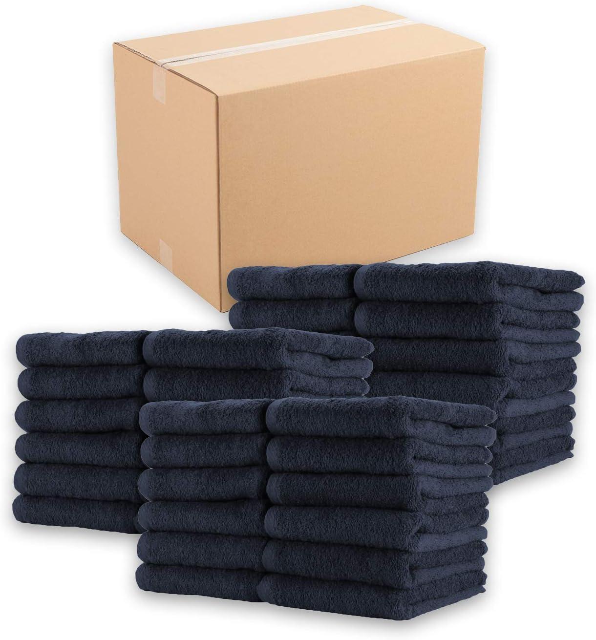 image:imageArkwright Bleach Resistant Salon Towels Bulk 100 Cotton Hair Towels Soft Absorbent Quick Dry Spa amp Barber Towels for Hair Stylist Nail Salon amp Esthetician 16 x 27 Black Case of 144Navy