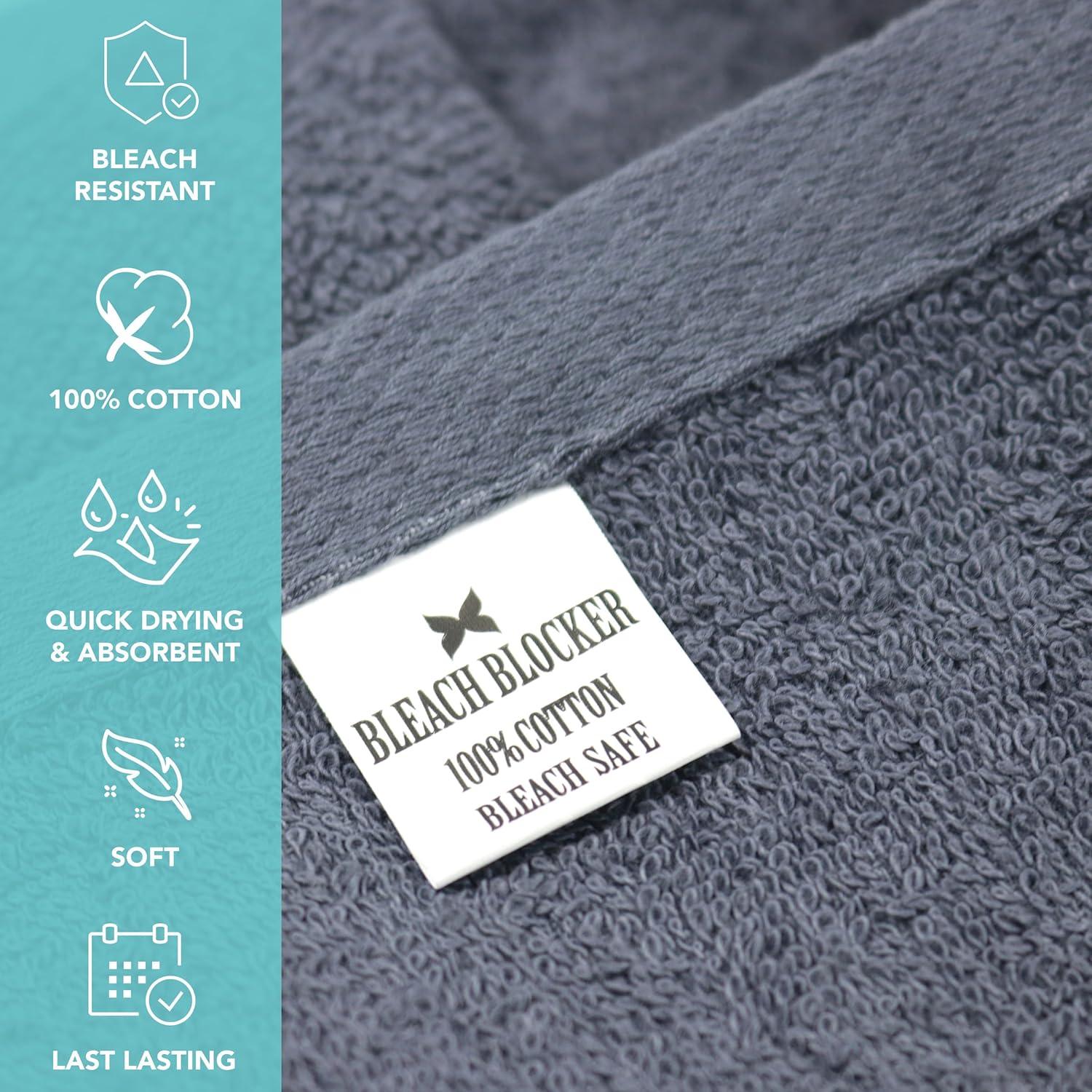 image:imageArkwright Bleach Resistant Salon Towels Bulk 100 Cotton Hair Towels Soft Absorbent Quick Dry Spa amp Barber Towels for Hair Stylist Nail Salon amp Esthetician 16 x 28 Charcoal Case of 144Navy