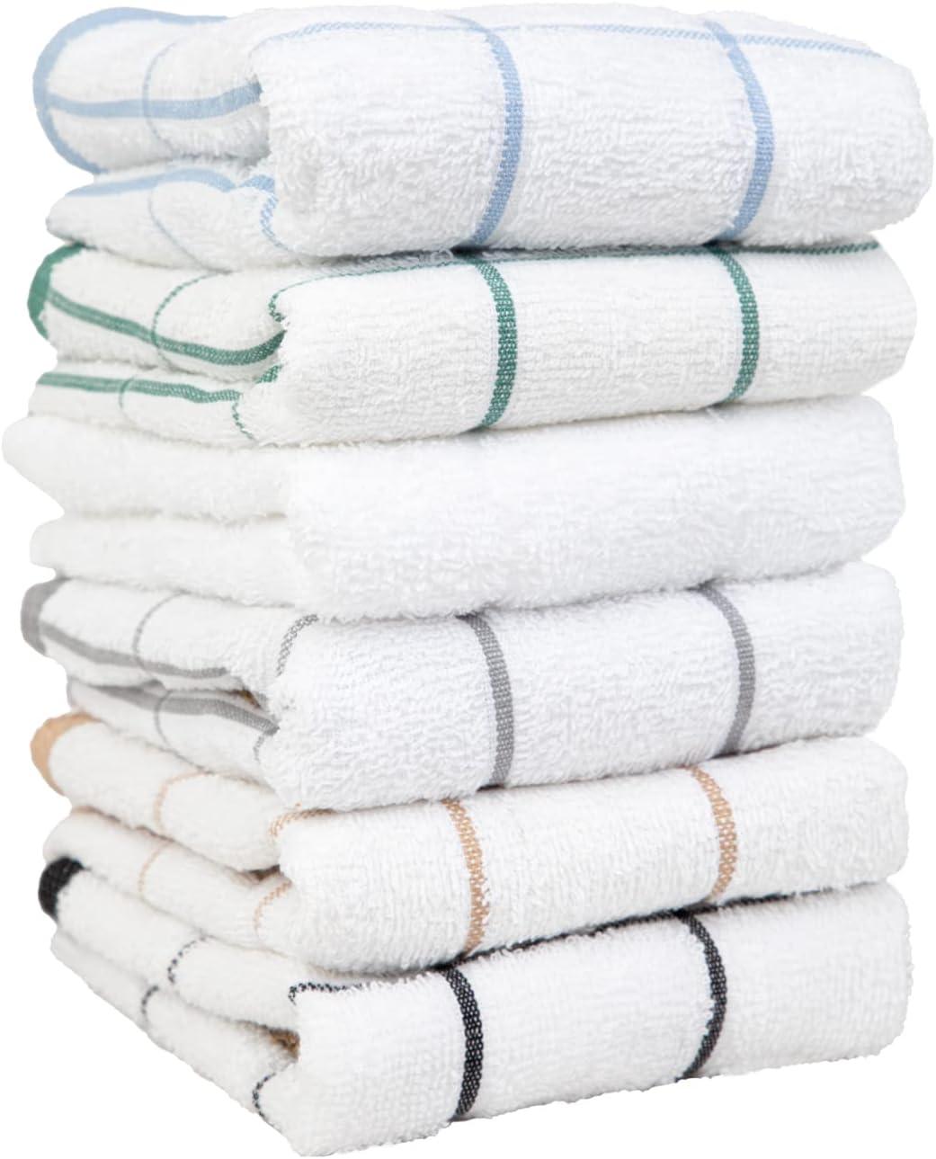image:imageArkwright Kitchen Tea Towels Bulk Case of 144 Soft 100 Cotton Terry Dishcloths Highly Absorbent amp Quick Dry Hand Washcloths for Washing Drying and Cleaning 15 x 25 in BlueTan