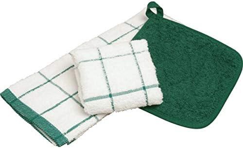 image:imageArkwright Kitchen Tea Towels Bulk Case of 144 Soft 100 Cotton Terry Dishcloths Highly Absorbent amp Quick Dry Hand Washcloths for Washing Drying and Cleaning 15 x 25 in BlueGreen