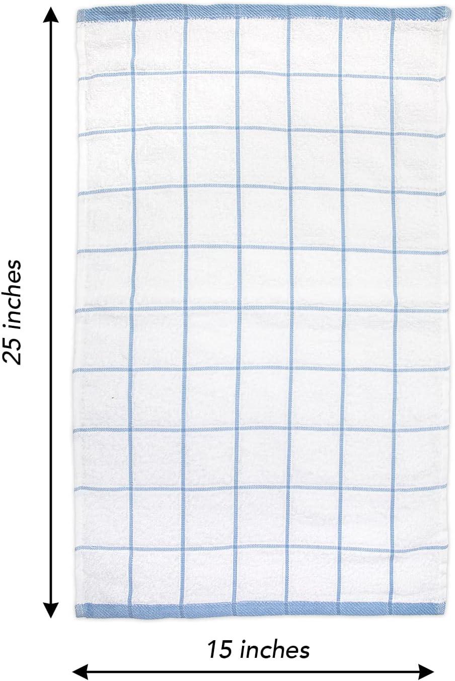 image:imageArkwright Kitchen Tea Towels Bulk Case of 144 Soft 100 Cotton Terry Dishcloths Highly Absorbent amp Quick Dry Hand Washcloths for Washing Drying and Cleaning 15 x 25 in BlueBlue