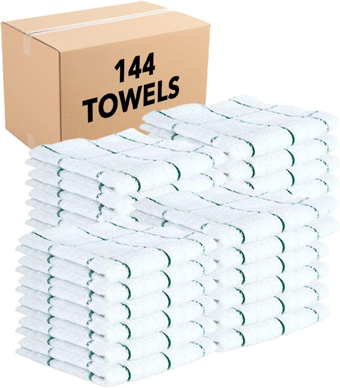 image:imageArkwright Kitchen Tea Towels Bulk Case of 144 Soft 100 Cotton Terry Dishcloths Highly Absorbent amp Quick Dry Hand Washcloths for Washing Drying and Cleaning 15 x 25 in BlueGreen