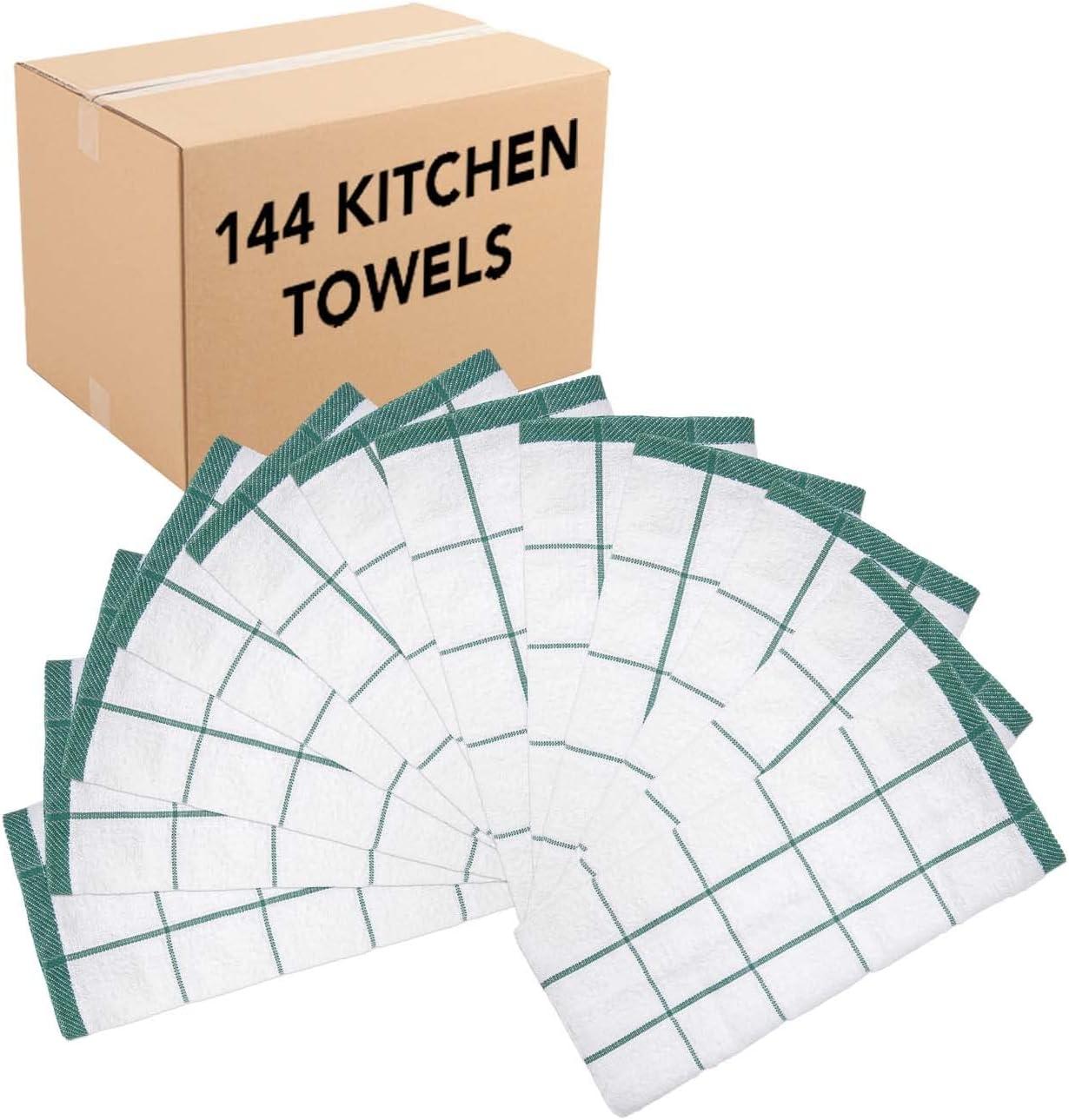 image:imageArkwright Kitchen Tea Towels Bulk Case of 144 Soft 100 Cotton Terry Dishcloths Highly Absorbent amp Quick Dry Hand Washcloths for Washing Drying and Cleaning 15 x 25 in BlueGreen