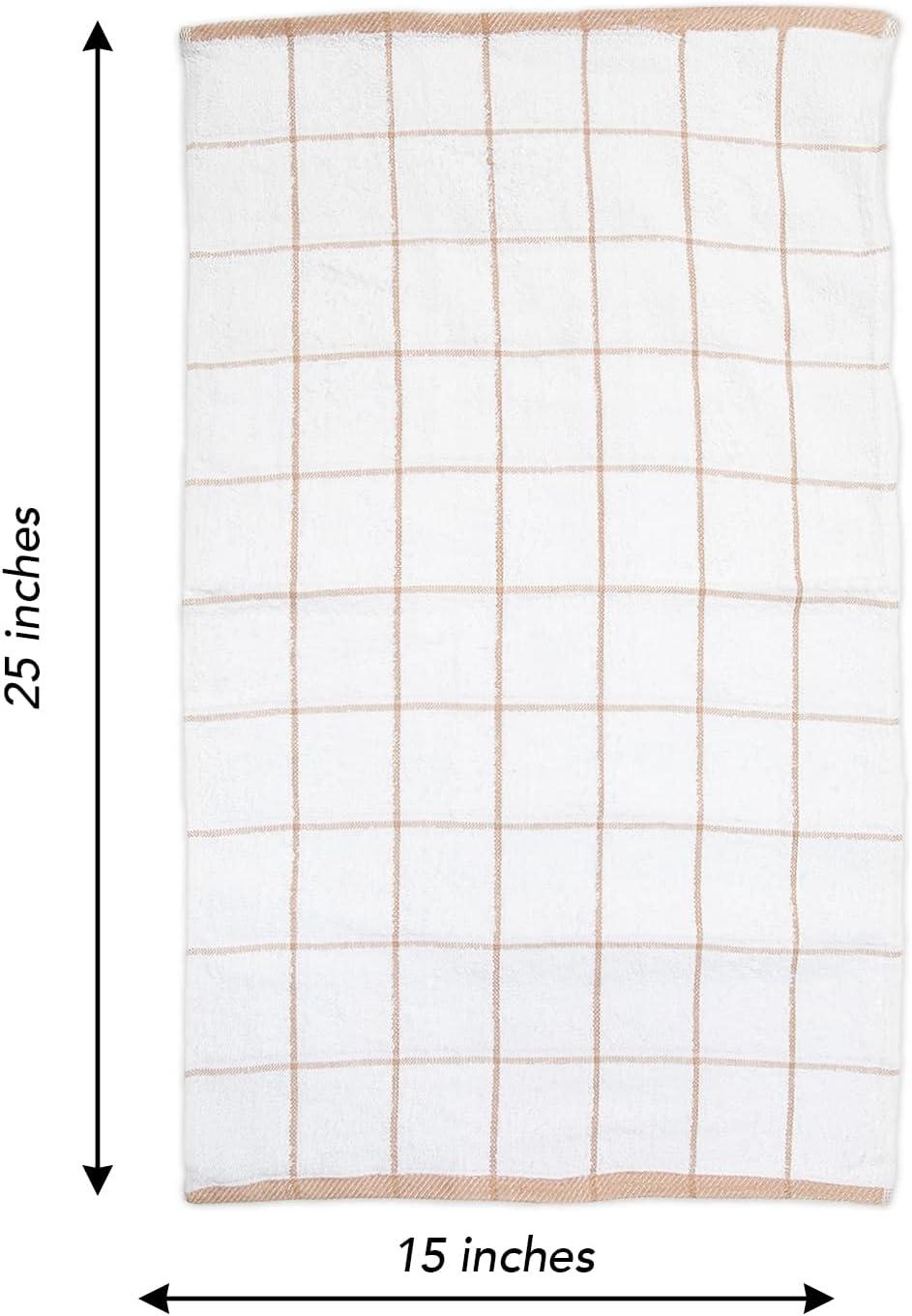 image:imageArkwright Kitchen Tea Towels Bulk Case of 144 Soft 100 Cotton Terry Dishcloths Highly Absorbent amp Quick Dry Hand Washcloths for Washing Drying and Cleaning 15 x 25 in BlueTan