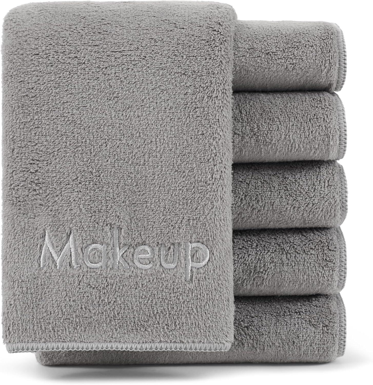 image:imageArkwright Makeup Remover Cloths Bulk Microfiber Coral Fleece Face Towels Ultra Soft Reusable Washcloths Gentle Facial Cleansing for Waterproof Makeup 13 x 13 Black Case of 108Grey