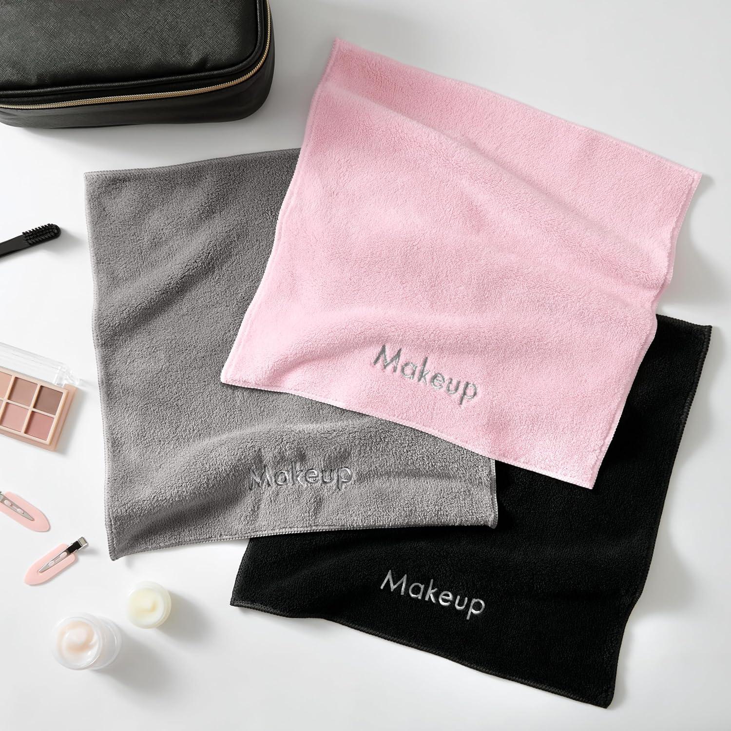 image:imageArkwright Makeup Remover Cloths Bulk Microfiber Coral Fleece Face Towels Ultra Soft Reusable Washcloths Gentle Facial Cleansing for Waterproof Makeup 13 x 13 Black Case of 108Grey