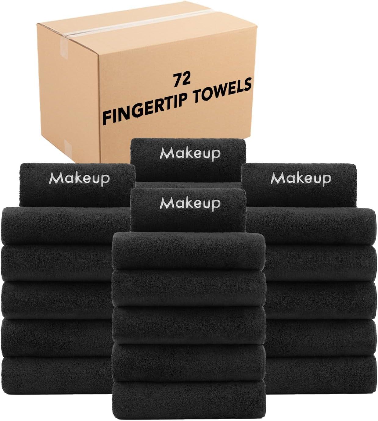 image:imageArkwright Makeup Remover Cloths Bulk Microfiber Coral Fleece Face Towels Ultra Soft Reusable Washcloths Gentle Facial Cleansing for Waterproof Makeup 13 x 13 Black Case of 108Black