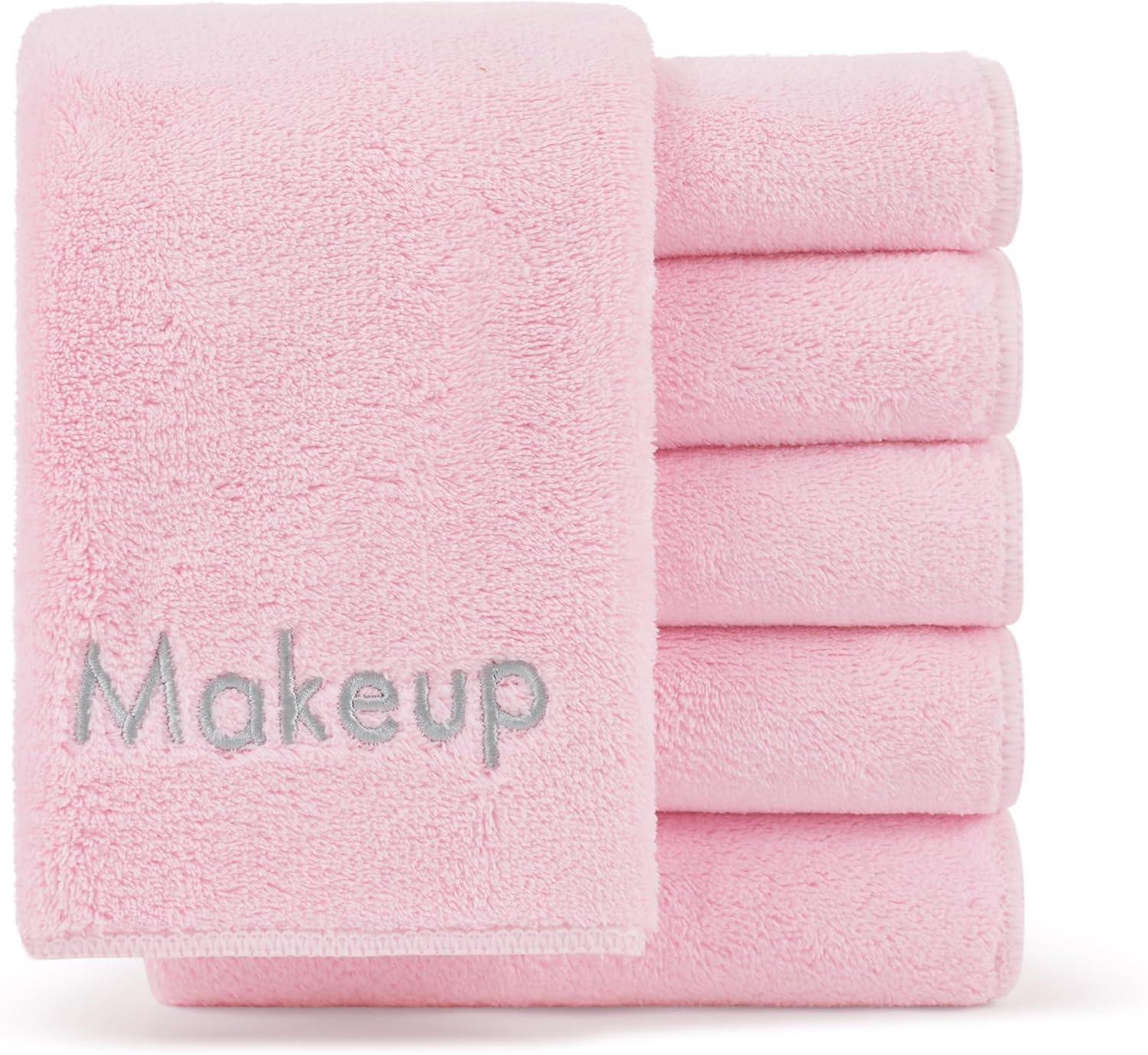 image:imageArkwright Makeup Remover Cloths Bulk Microfiber Coral Fleece Face Towels Ultra Soft Reusable Washcloths Gentle Facial Cleansing for Waterproof Makeup 13 x 13 Black Case of 108Pink