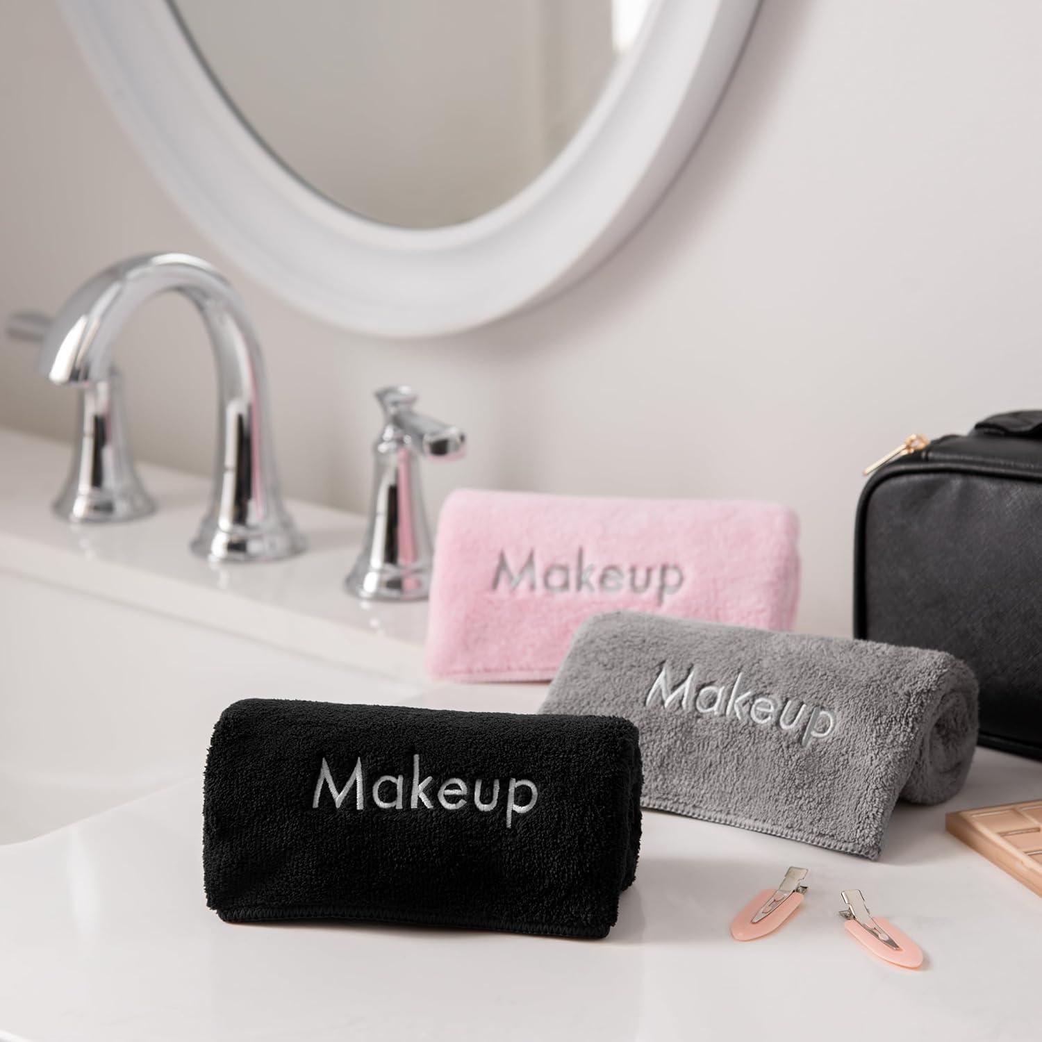 image:imageArkwright Makeup Remover Cloths Bulk Microfiber Coral Fleece Face Towels Ultra Soft Reusable Washcloths Gentle Facial Cleansing for Waterproof Makeup 13 x 13 Black Case of 108Grey