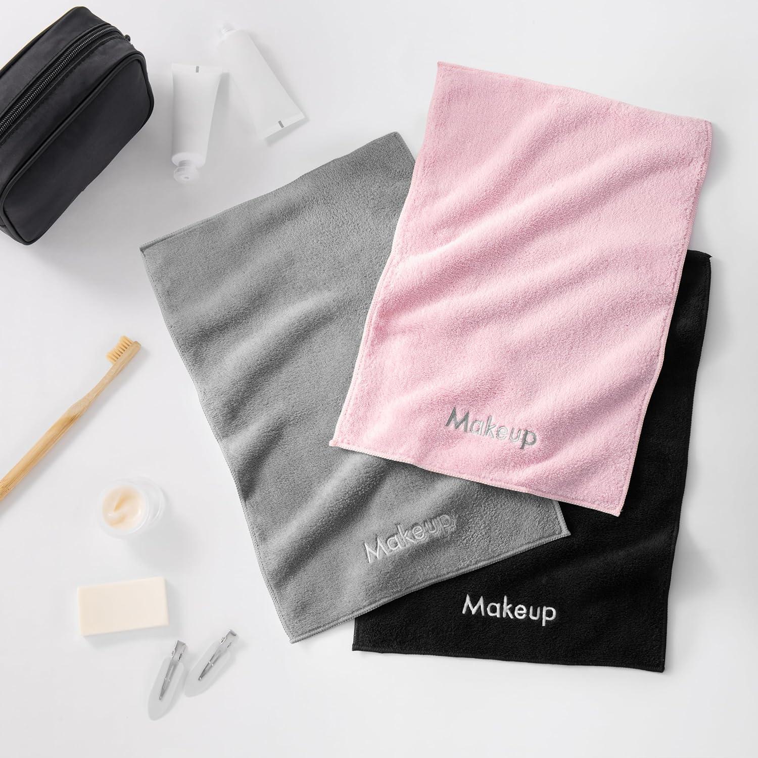 image:imageArkwright Makeup Remover Cloths Bulk Microfiber Coral Fleece Face Towels Ultra Soft Reusable Washcloths Gentle Facial Cleansing for Waterproof Makeup 13 x 13 Black Case of 108Pink