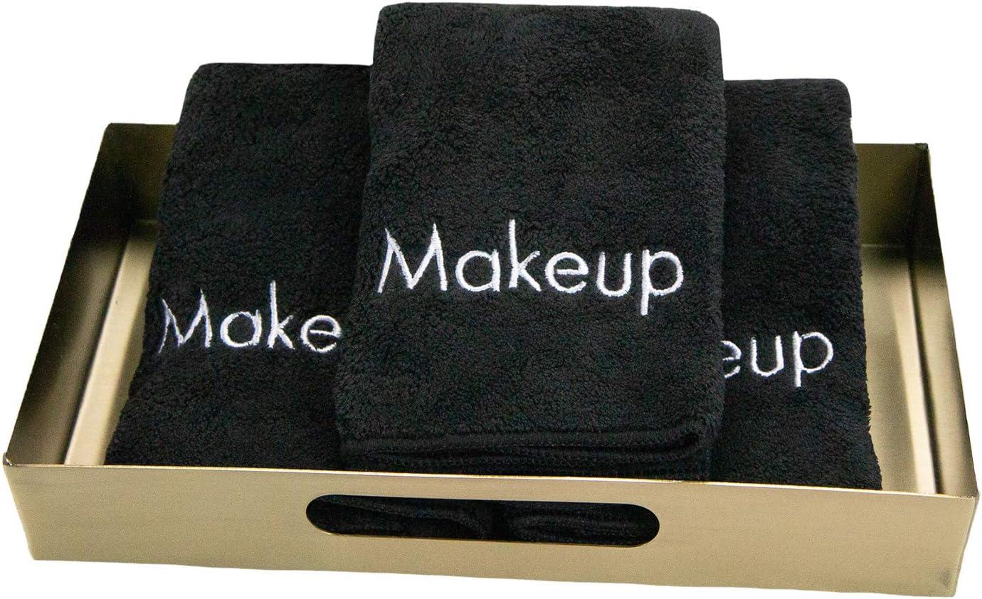 image:imageArkwright Makeup Remover Cloths Bulk Microfiber Coral Fleece Face Towels Ultra Soft Reusable Washcloths Gentle Facial Cleansing for Waterproof Makeup 13 x 13 Black Case of 108Black