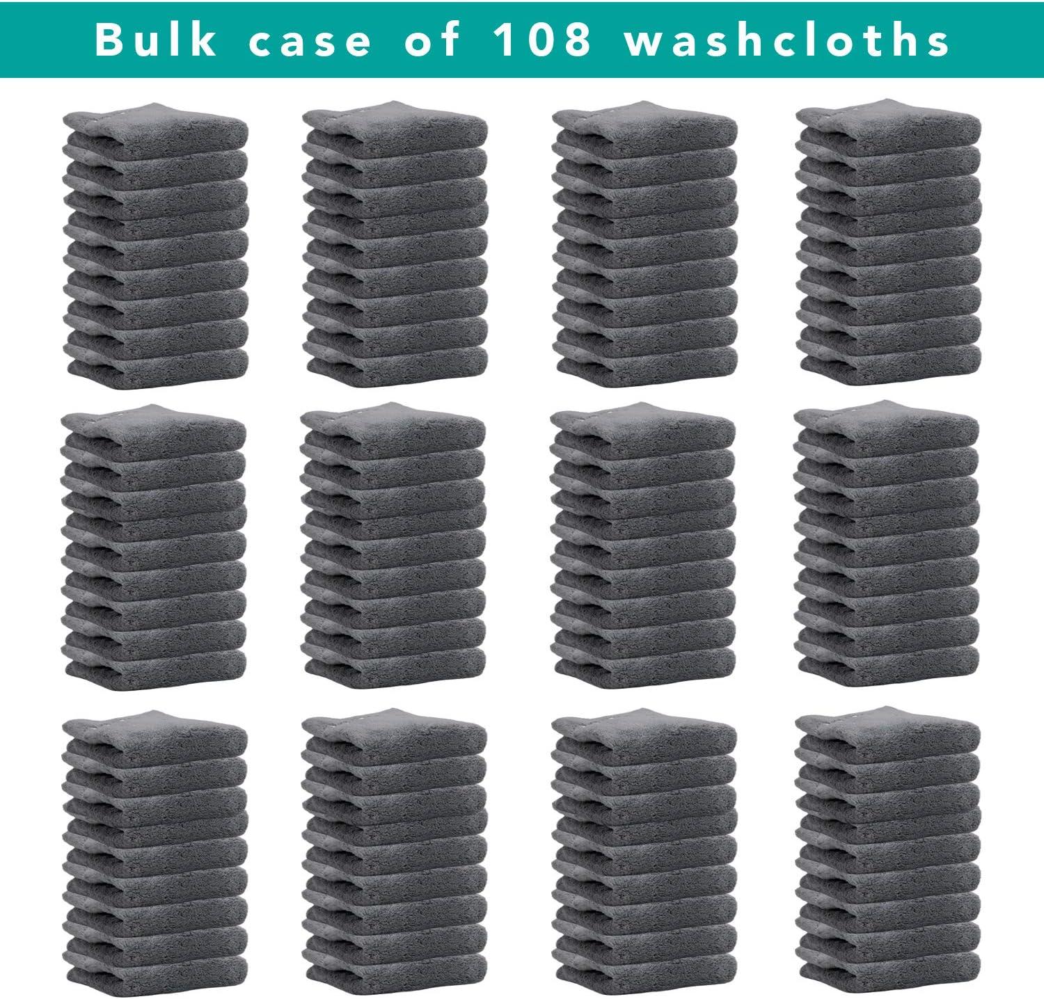 image:imageArkwright Makeup Remover Cloths Bulk Microfiber Coral Fleece Face Towels Ultra Soft Reusable Washcloths Gentle Facial Cleansing for Waterproof Makeup 13 x 13 Black Case of 108Grey