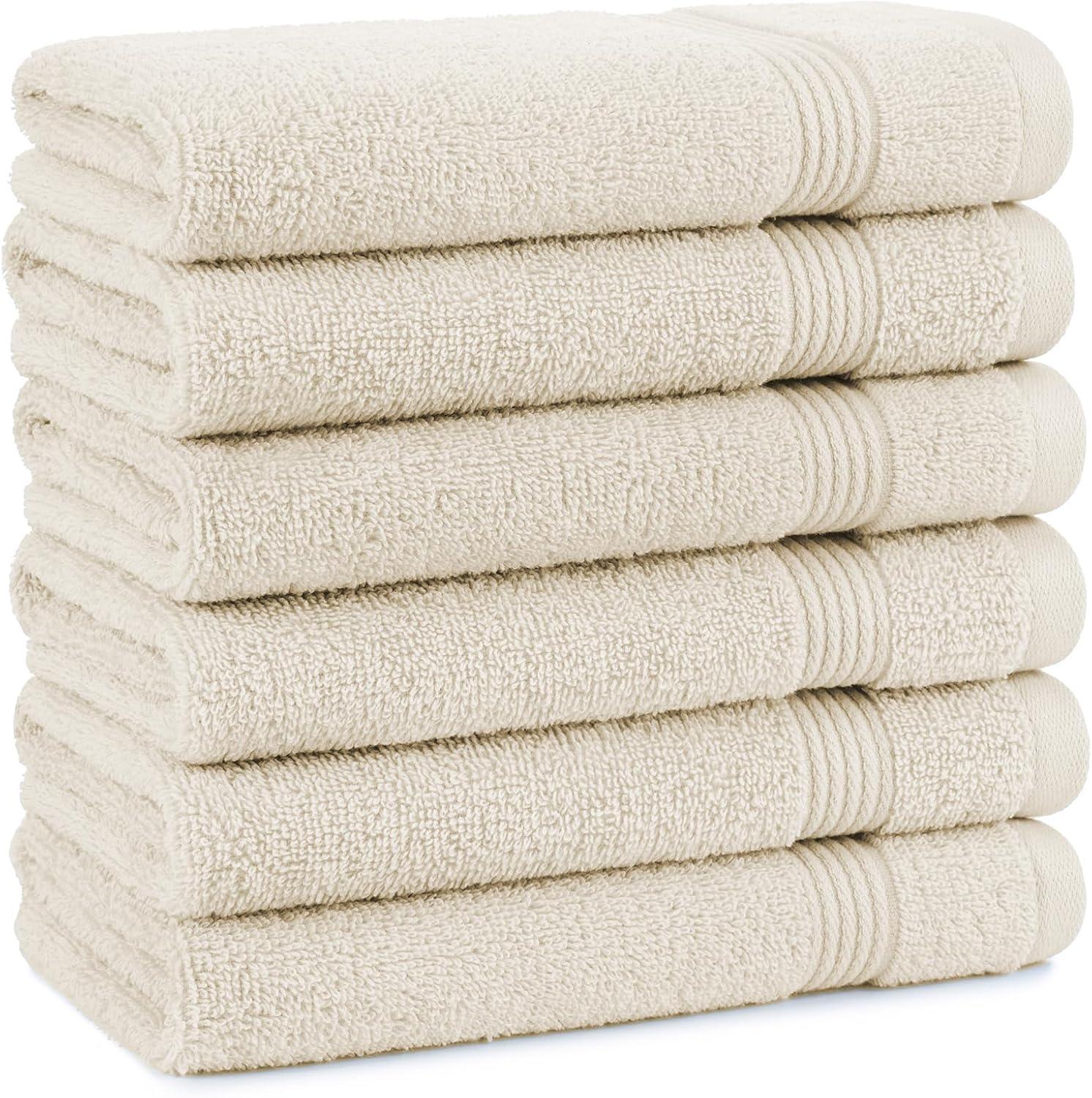 image:imageArkwright Makeup Remover Washcloths Pack of 6 100 Cotton Soft Quick Dry Reusable Face Towels for Makeup Removal and Facial Cleansing 13 x 13 in BlackAlabaster Ivory