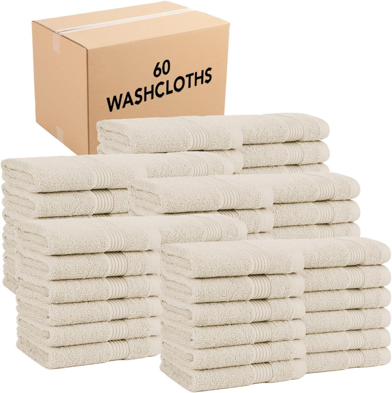 image:imageArkwright Makeup Remover Washcloths Pack of 6 100 Cotton Soft Quick Dry Reusable Face Towels for Makeup Removal and Facial Cleansing 13 x 13 in BlackAlabaster Ivory