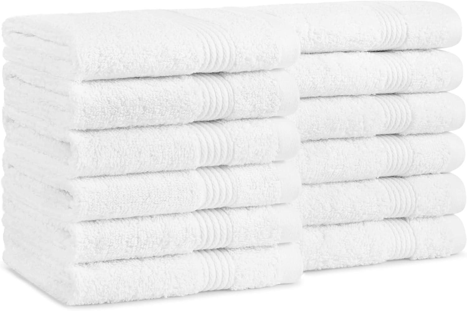 image:imageArkwright Makeup Remover Washcloths Pack of 6 100 Cotton Soft Quick Dry Reusable Face Towels for Makeup Removal and Facial Cleansing 13 x 13 in BlackDove White