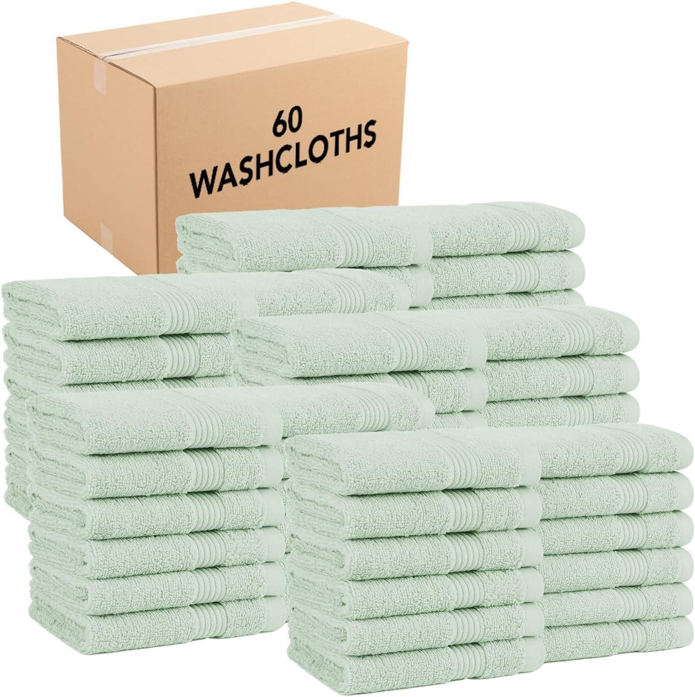 image:imageArkwright Makeup Remover Washcloths Pack of 6 100 Cotton Soft Quick Dry Reusable Face Towels for Makeup Removal and Facial Cleansing 13 x 13 in BlackEucalyptus Green