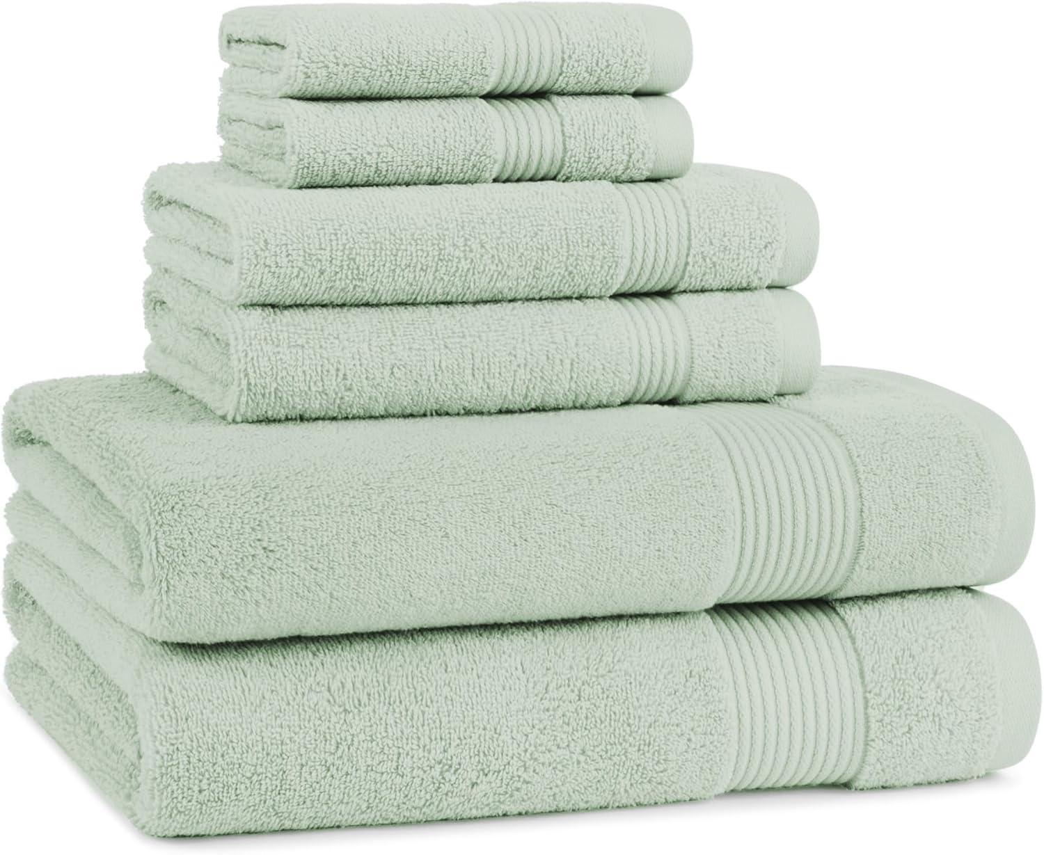 image:imageArkwright Makeup Remover Washcloths Pack of 6 100 Cotton Soft Quick Dry Reusable Face Towels for Makeup Removal and Facial Cleansing 13 x 13 in BlackEucalyptus Green