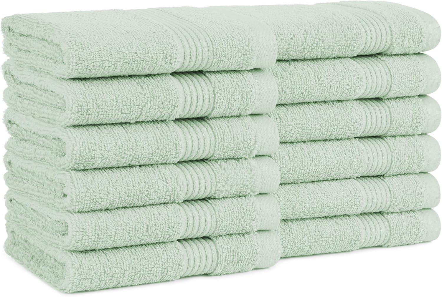 image:imageArkwright Makeup Remover Washcloths Pack of 6 100 Cotton Soft Quick Dry Reusable Face Towels for Makeup Removal and Facial Cleansing 13 x 13 in BlackEucalyptus Green