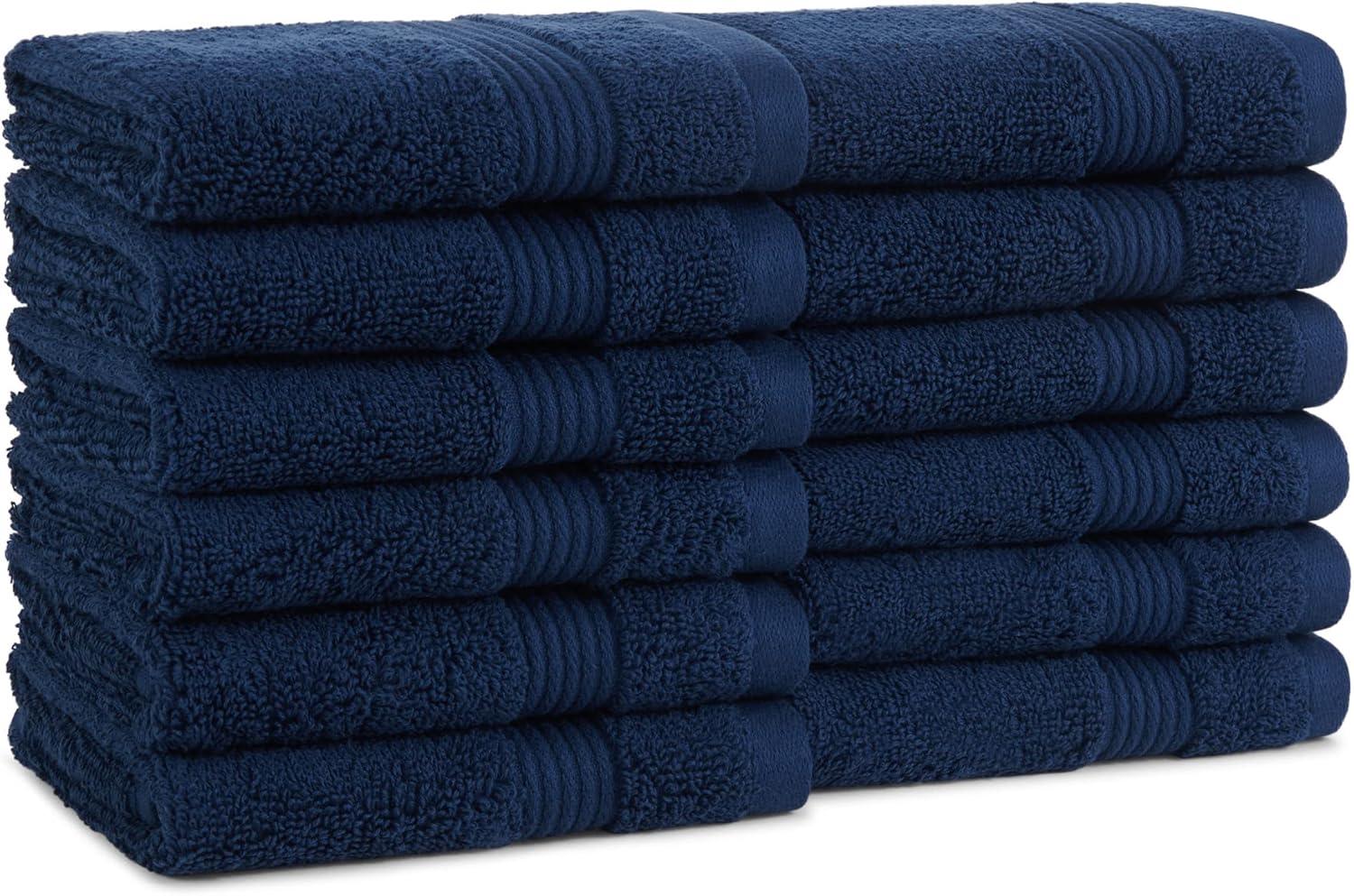 image:imageArkwright Makeup Remover Washcloths Pack of 6 100 Cotton Soft Quick Dry Reusable Face Towels for Makeup Removal and Facial Cleansing 13 x 13 in BlackLapis Navy